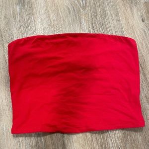 Red basic tube top/ strapless crop top